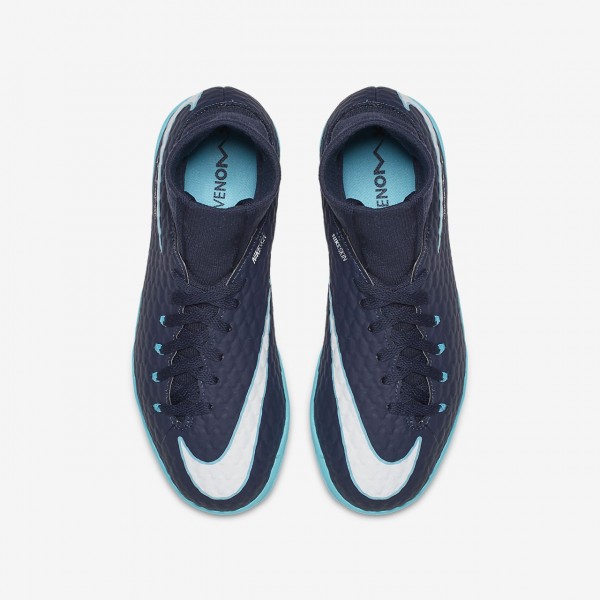 Nike Jr. Hypervenomx Phelon III Dynamic Fit Ic Fußballschuhe Jungen Obsidian Blau Weiß 101-44710