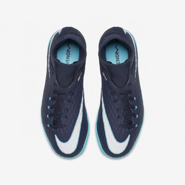 Nike Jr. Hypervenomx Phelon III Dynamic Fit Ic Fußballschuhe Jungen Obsidian Blau Weiß 101-44710