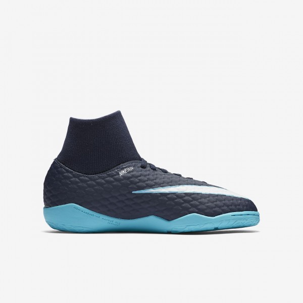 Nike Jr. Hypervenomx Phelon III Dynamic Fit Ic Fußballschuhe Jungen Obsidian Blau Weiß 101-44710
