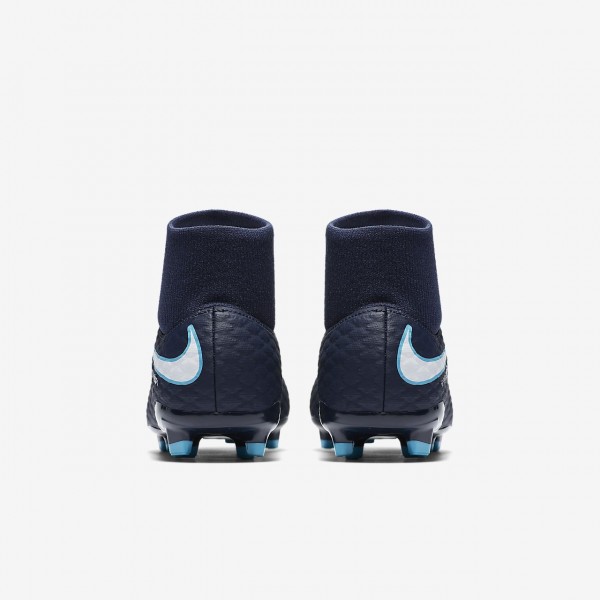 Nike Jr. Hypervenom Phelon III Dynamic Fit Fg Fußballschuhe Jungen Obsidian Blau Weiß 663-54404