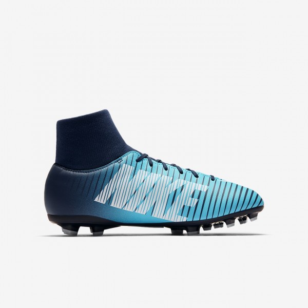 Nike Jr. Mercurial Victory VI Dynamic Fit Fg Fußballschuhe Jungen Obsidian Blau Weiß 166-48972