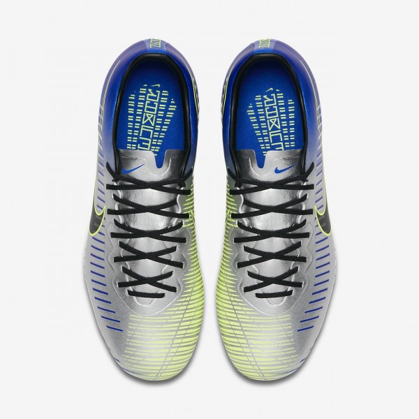 Nike Jr. Mercurial Vapor XI Neymar Fg Fußballschuhe Jungen Blau Silber Grün Schwarz 262-56203