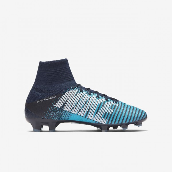 Nike Jr. Mercurial Superfly V Dynamic Fit Fg Fußballschuhe Jungen Obsidian Blau Weiß 524-73949