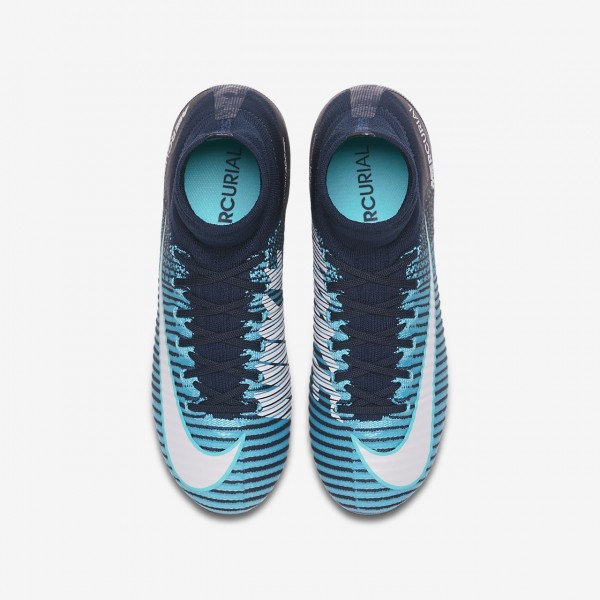 Nike Jr. Mercurial Superfly V Dynamic Fit Fg Fußballschuhe Jungen Obsidian Blau Weiß 524-73949