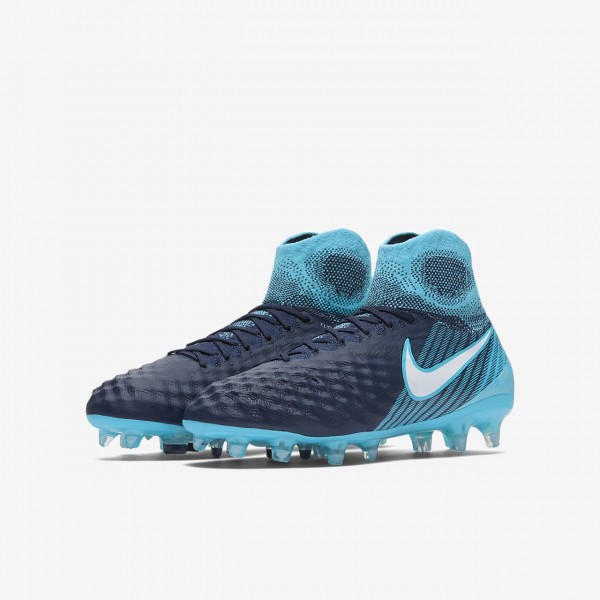 Nike Jr. Magista Obra II Fg Fußballschuhe Jungen Obsidian Blau Weiß 459-62352
