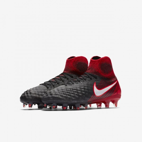 Nike Jr. Magista Obra II Fg Fußballschuhe Jungen Schwarz Rot Weiß 645-97635