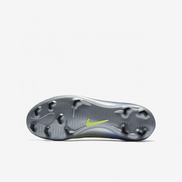 Nike Jr. Mercurial Victory VI Neymar Fg Fußballschuhe Jungen Blau Silber Grün Schwarz 611-44923