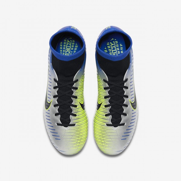Nike Jr. Mercurial Victory VI Dynamic Fit Neymar Ag-pro Fußballschuhe Jungen Blau Silber Grün Schwar