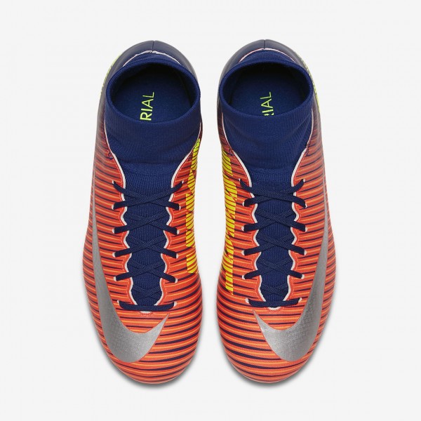 Nike Jr. Mercurial Victory VI Dynamic Fit Fußballschuhe Jungen Tiefes Königsblau Blau Rot Orange Sil