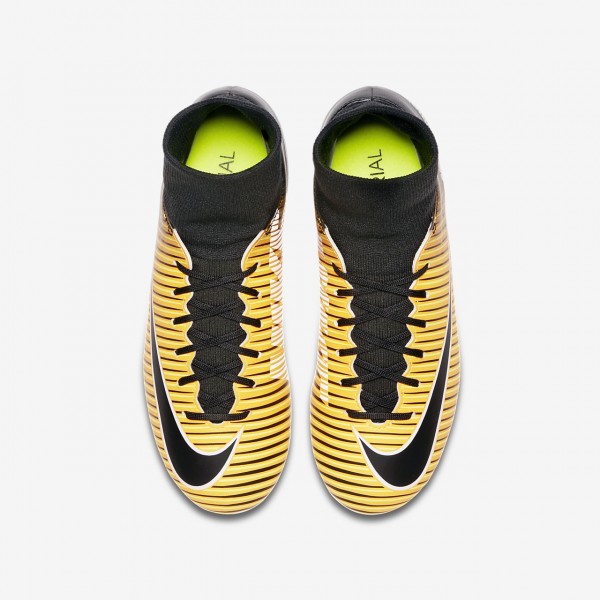 Nike Jr. Mercurial Victory VI Dynamic Fit Fußballschuhe Jungen Orange Weiß Grün Schwarz 351-25065