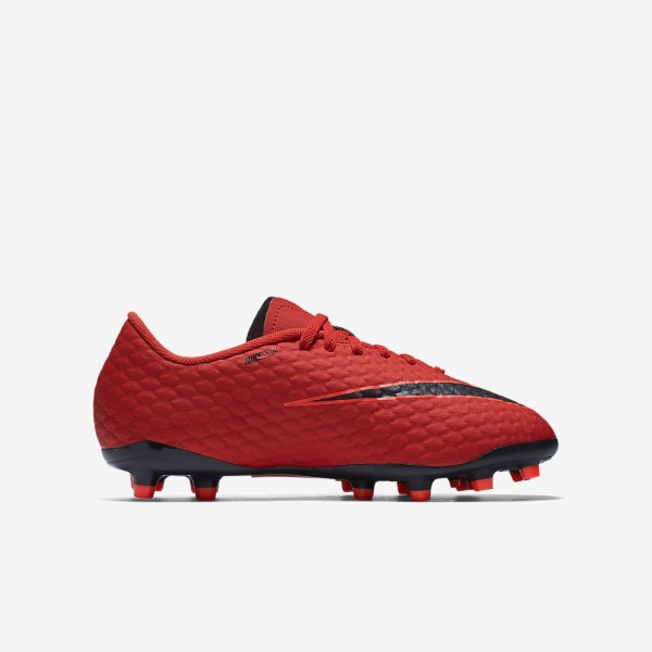 Nike Jr. Hypervenom Phelon 3 Fg Fußballschuhe Jungen Rot Schwarz 566-76735