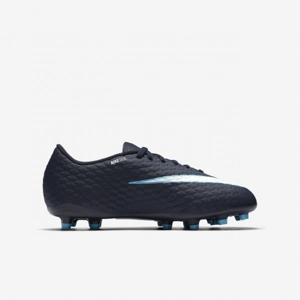 Nike Jr. Hypervenom Phelon 3 Fg Fußballschuhe Jungen Obsidian Blau Weiß 604-91916