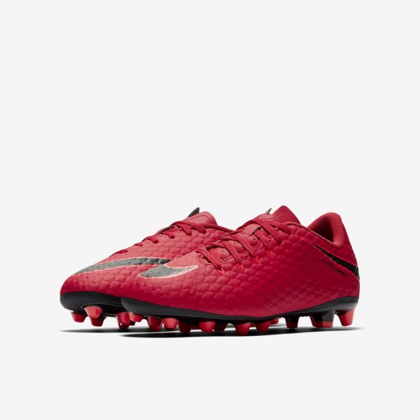 Nike Jr. Hypervenom Phelon III Ag-pro Fußballschuhe Jungen Rot Schwarz 670-41437