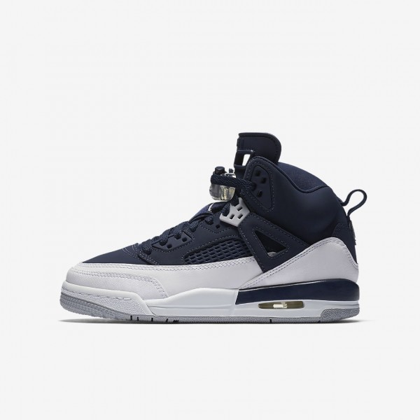 Nike Jordan Spizike Outdoor Schuhe Jungen Navy Weiß Grau Metallic Silber 160-65894