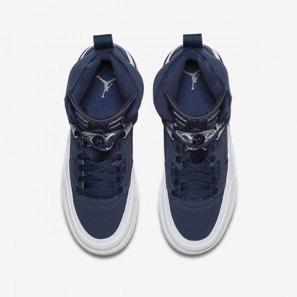 Nike Jordan Spizike Outdoor Schuhe Jungen Navy Weiß Grau Metallic Silber 160-65894