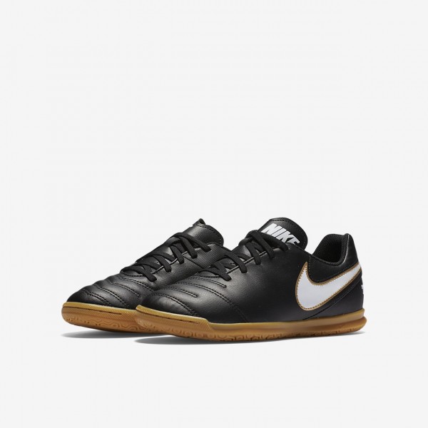 Nike Jr. Tiempo Rio III Ic Fußballschuhe Mädchen Schwarz Weiß 191-14798