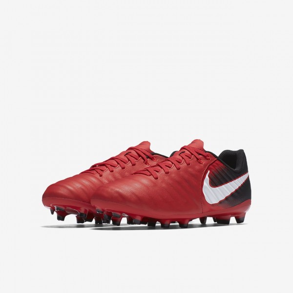Nike Jr. Tiempo Ligera Iv Fg Fußballschuhe Mädchen Schwarz Rot Weiß 618-78032