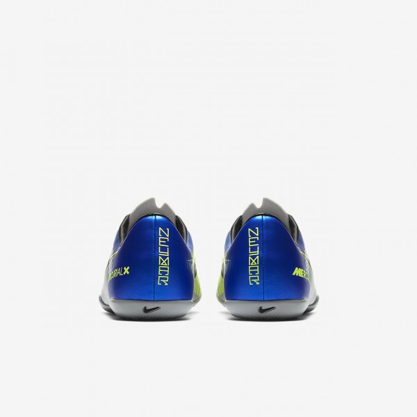 Nike Jr. Mercurialx Victory VI Neymar Ic Fußballschuhe Mädchen Blau Silber Grün Schwarz 141-15799