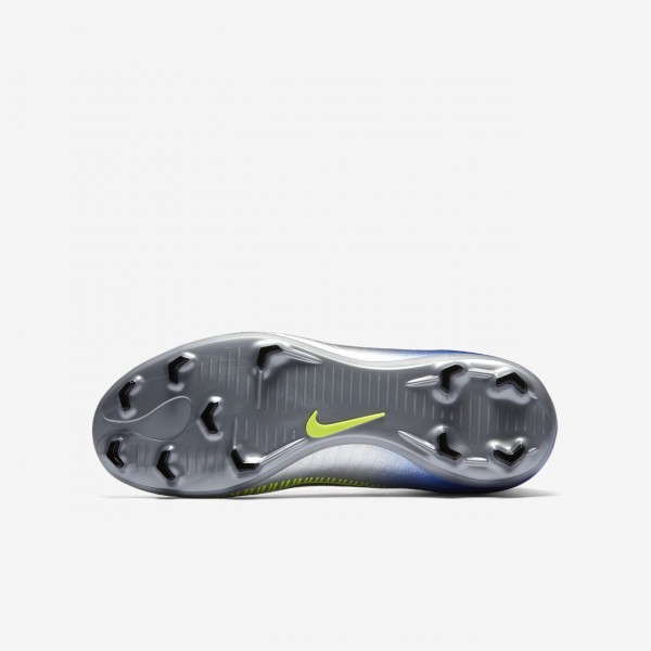 Nike Jr. Mercurial Victory VI Dynamic Fit Neymar Fg Fußballschuhe Mädchen Blau Silber Grün Schwarz 8