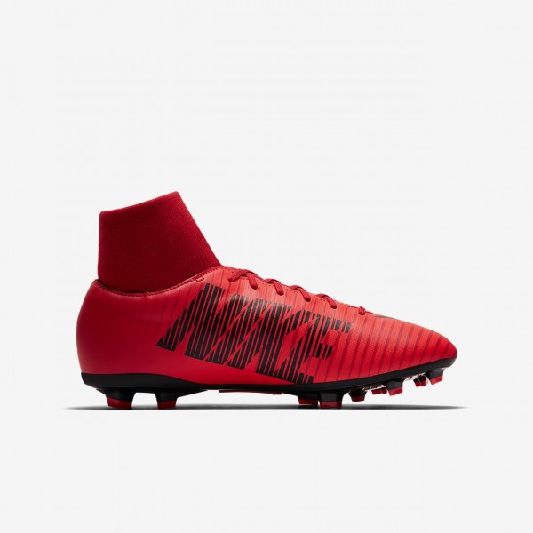 Nike Jr. Mercurial Victory VI Dynamic Fit Fg Fußballschuhe Mädchen Rot Schwarz 388-35813