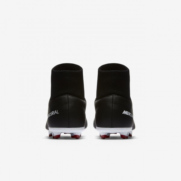 Nike Jr. Mercurial Victory VI Dynamic Fit Fußballschuhe Mädchen Schwarz Dunkelgrau Rot Weiß 901-6560