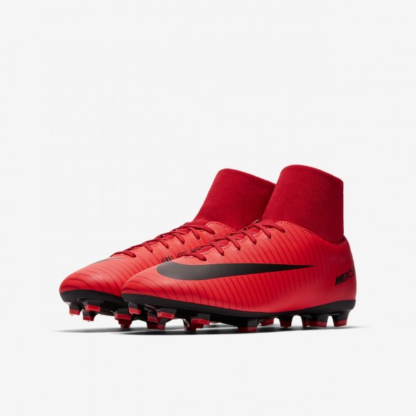 Nike Jr. Mercurial Victory VI Dynamic Fit Fg Fußballschuhe Mädchen Rot Schwarz 388-35813