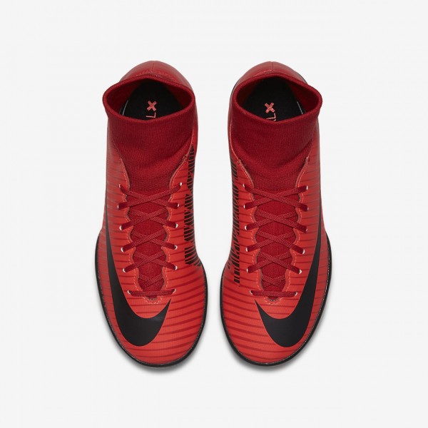 Nike Jr. Mercurialx Victory VI Dynamic Fit Ic Fußballschuhe Mädchen Rot Schwarz 404-58780