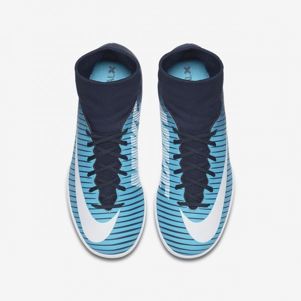 Nike Jr. Mercurialx Victory VI Dynamic Fit Ic Fußballschuhe Mädchen Blau Weiß 583-21108