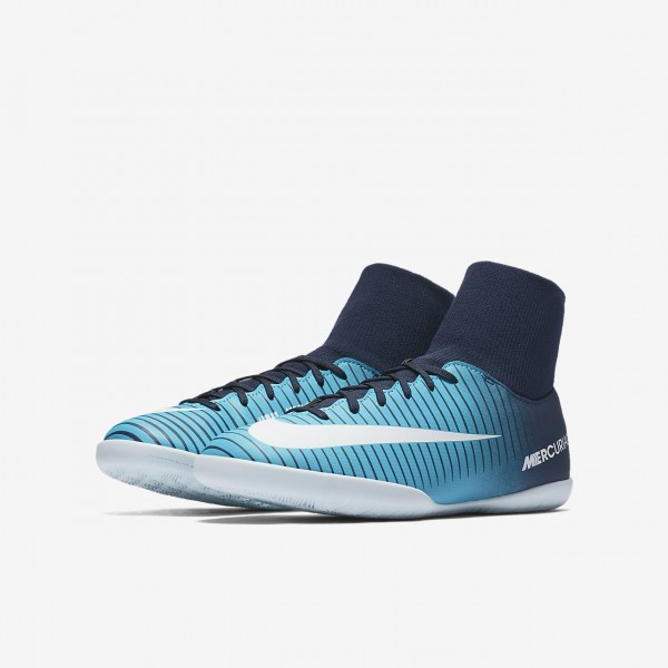 Nike Jr. Mercurialx Victory VI Dynamic Fit Ic Fußballschuhe Mädchen Blau Weiß 583-21108