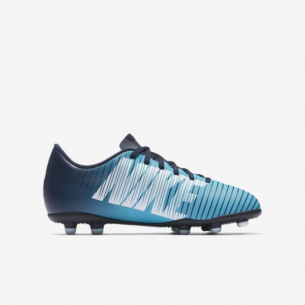 Nike Jr. Mercurial Vortex III Fg Fußballschuhe Mädchen Obsidian Blau Weiß 778-21095