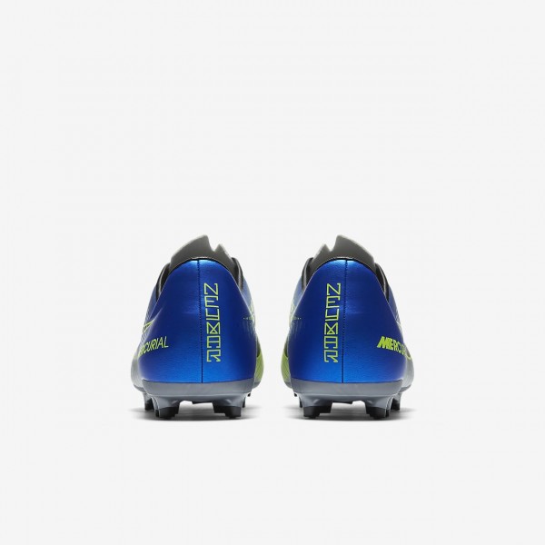 Nike Jr. Mercurial Victory VI Neymar Fg Fußballschuhe Mädchen Blau Silber Grün Schwarz 355-13154