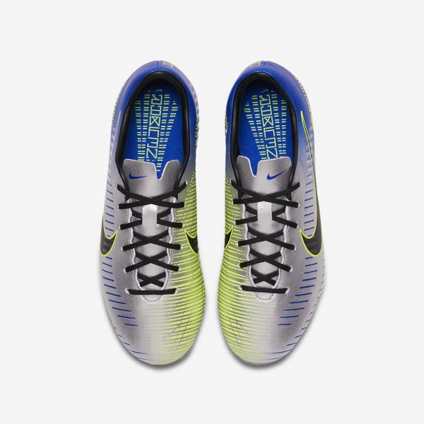 Nike Jr. Mercurial Victory VI Neymar Ag-pro Fußballschuhe Mädchen Blau Silber Grün Schwarz 893-80795