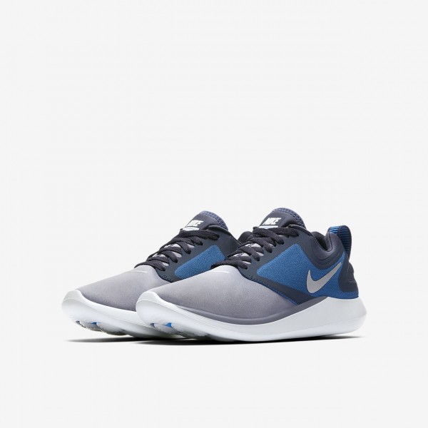 Nike Lunarsolo Laufschuhe Mädchen Obsidian Tiefes Königsblau Blau Rot Metallic Silber 744-89169