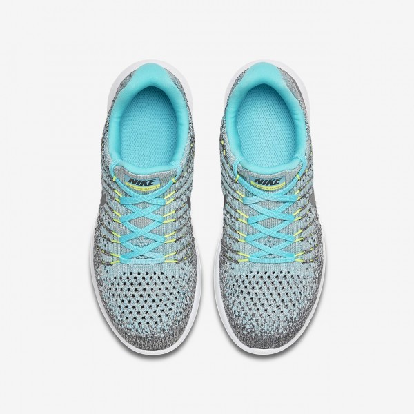 Nike Lunarepic low Flyknit 2 Laufschuhe Mädchen Grau Blau Grün Metallic Silber 873-93813
