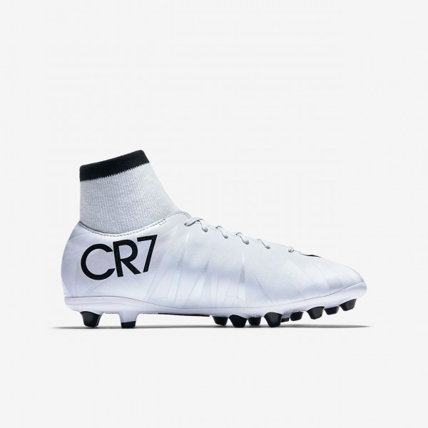 Nike Jr. Mercurial Victory VI Dynamic Fit Cr7 Fußballschuhe Mädchen Blau Weiß Schwarz 546-79651