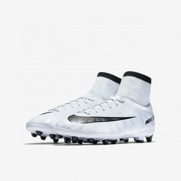 Nike Jr. Mercurial Victory VI Dynamic Fit Cr7 Fußballschuhe Mädchen Blau Weiß Schwarz 546-79651