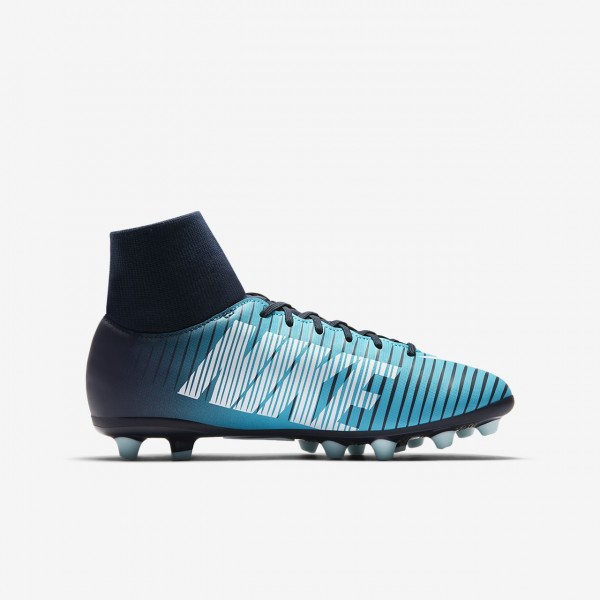Nike Jr. Mercurial Victory VI Dynamic Fit Ag-pro Fußballschuhe Mädchen Obsidian Blau Weiß 680-78588