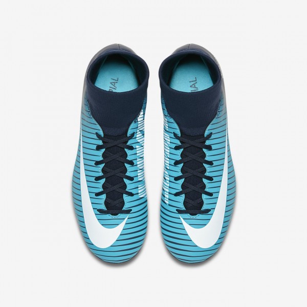 Nike Jr. Mercurial Victory VI Dynamic Fit Ag-pro Fußballschuhe Mädchen Obsidian Blau Weiß 680-78588