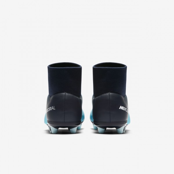 Nike Jr. Mercurial Victory VI Dynamic Fit Ag-pro Fußballschuhe Mädchen Obsidian Blau Weiß 680-78588