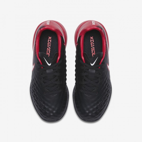 Nike Jr. Magistax Onda II Ic Fußballschuhe Mädchen Schwarz Rot Weiß 594-73465