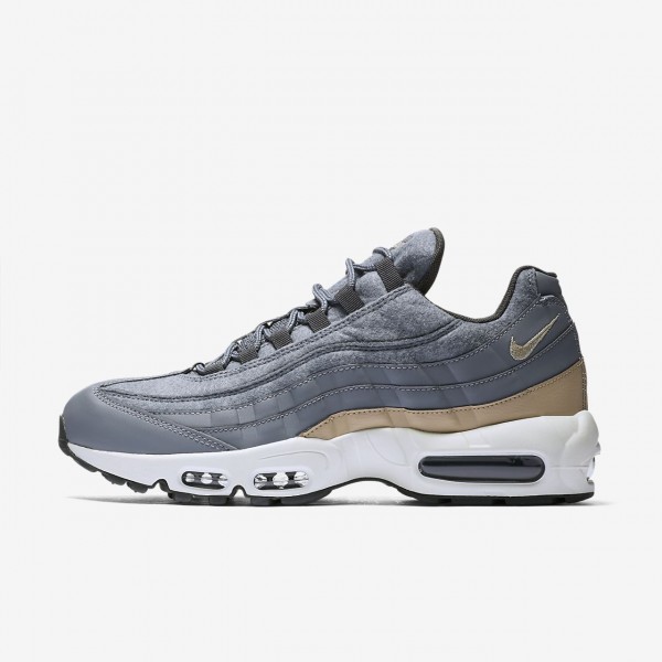 Nike Air Max 95 Premium Freizeitschuhe Herren Grau Tiefes Grau Beige 528-95845