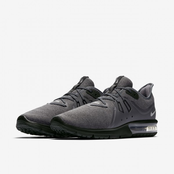 Nike Air Max Sequent 3 Laufschuhe Herren Dunkelgrau Schwarz Metallic Silber 989-98201