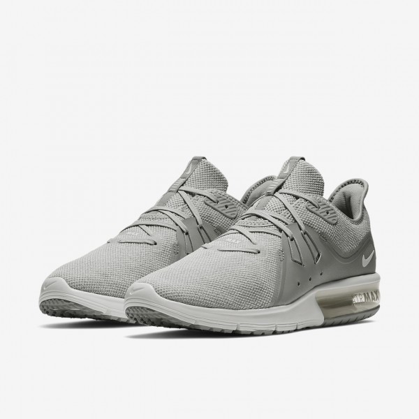 Nike Air Max Sequent 3 Laufschuhe Herren Grau Platin Metallic Platin Weiß 859-30677