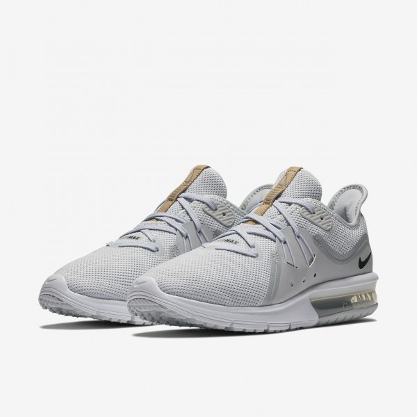 Nike Air Max Sequent 3 Laufschuhe Damen Platin Weiß Schwarz 839-94582