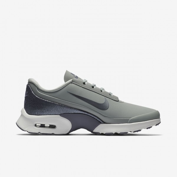 Nike Air Max Jewell Leder Freizeitschuhe Damen Dunkelsilber Hellgrau Weiß Metallic Grau 341-98837