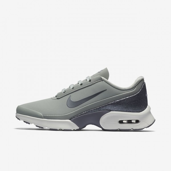 Nike Air Max Jewell Leder Freizeitschuhe Damen Dunkelsilber Hellgrau Weiß Metallic Grau 341-98837