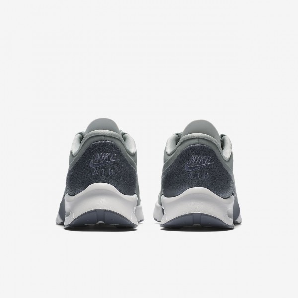 Nike Air Max Jewell Leder Freizeitschuhe Damen Dunkelsilber Hellgrau Weiß Metallic Grau 341-98837