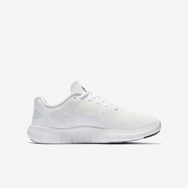 Nike Free Rn 2017 Laufschuhe Jungen Weiß Schwarz Platin 120-93060