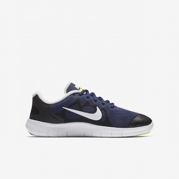 Nike Free Rn 2017 Laufschuhe Jungen Blau Schwarz Grün Weiß 303-80646