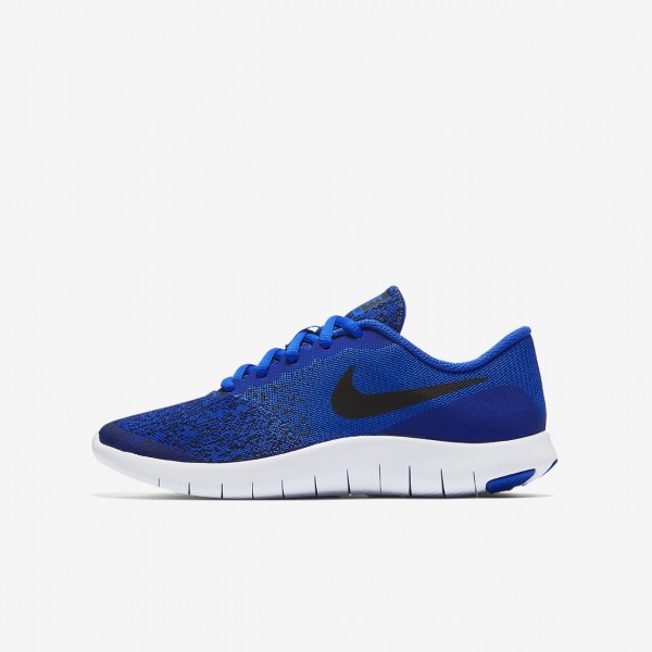 Nike Flex Contact Laufschuhe Jungen Blau Weiß Sch...